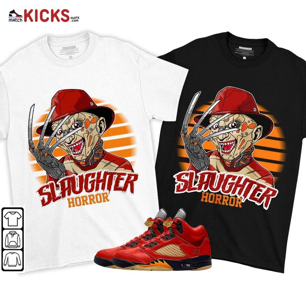 Slaughter Horror Sneaker Shirt Match 5 Dunk On Mars, Jordan 5 Mars For Her MKO T-Shirt Slaughter Horror Sneaker Shirt Match 5 Dunk On Mars, Jordan 5 Mars For Her MKO T-Shirt
