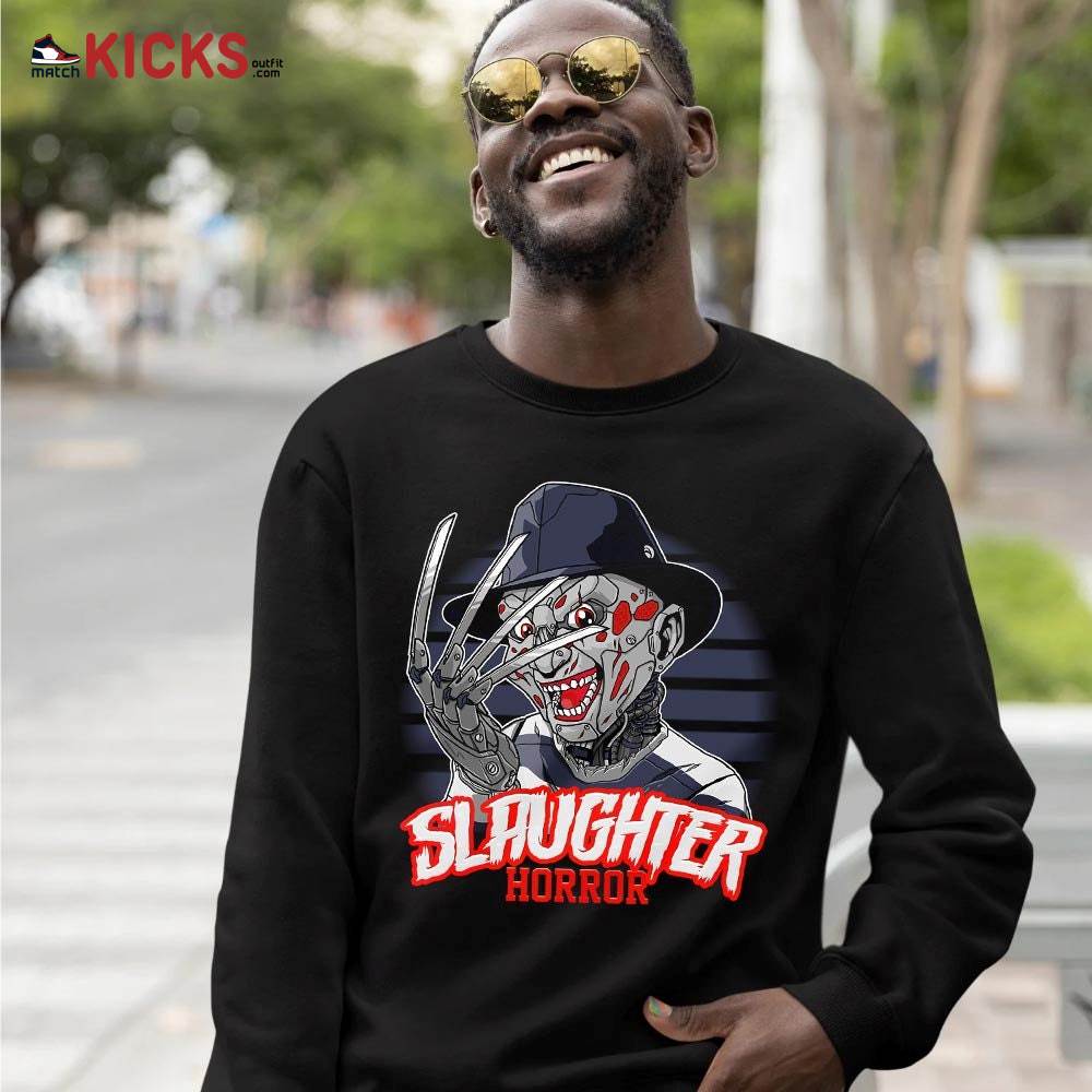 Slaughter Horror Sneaker Shirt Match 7 Neutral Indigo, Jordan 7 Quai 54 MKO T-Shirt Slaughter Horror Sneaker Shirt Match 7 Neutral Indigo, Jordan 7 Quai 54 MKO T-Shirt