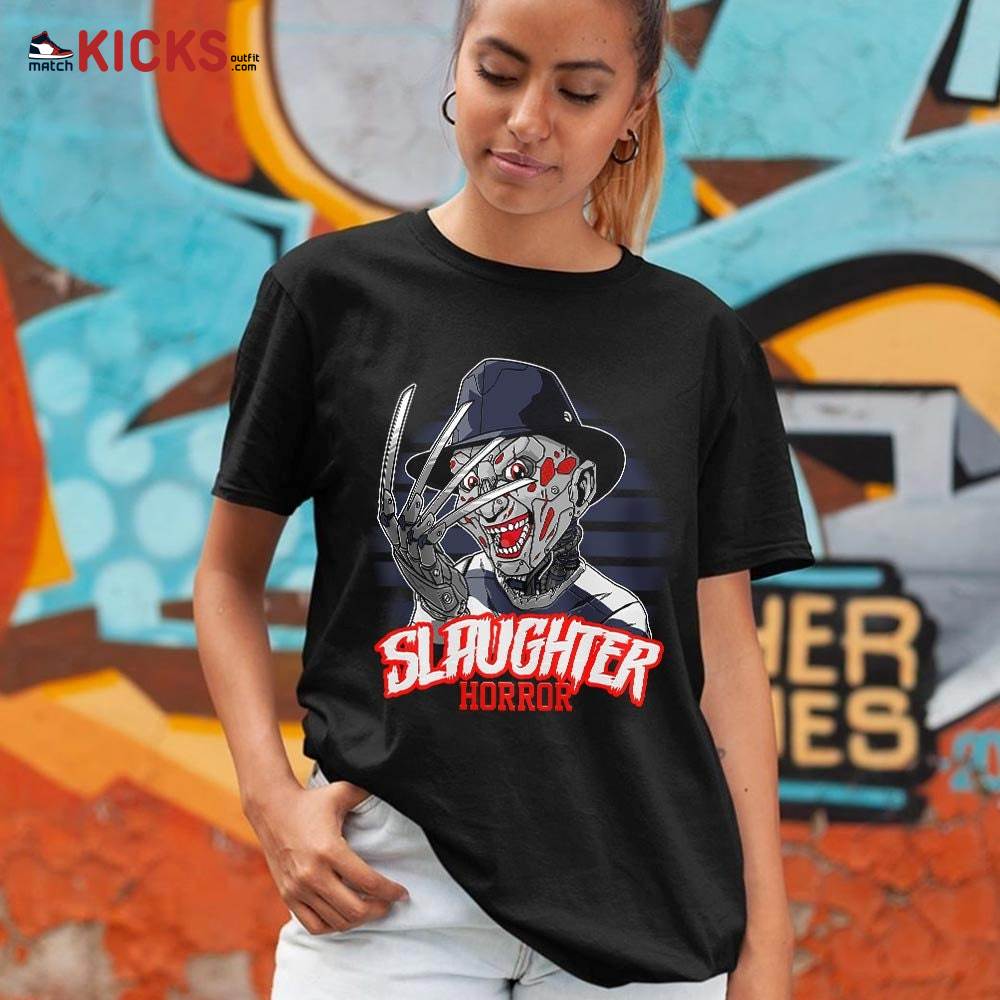 Slaughter Horror Sneaker Shirt Match 7 Neutral Indigo, Jordan 7 Quai 54 MKO T-Shirt Slaughter Horror Sneaker Shirt Match 7 Neutral Indigo, Jordan 7 Quai 54 MKO T-Shirt
