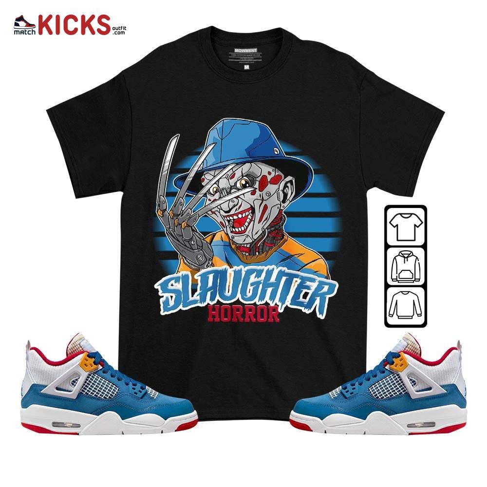 Slaughter Horror Sneaker Shirt Match Messy Room 4s, Jordan 4 GS Messy Room MKO T-Shirt