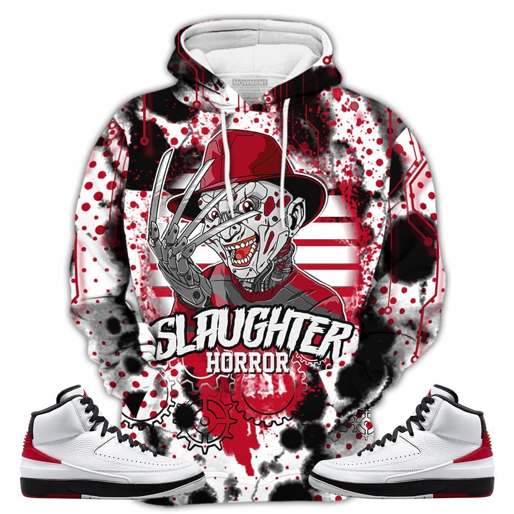 Slaughter To Prevail Sneaker Shirt Match 2 Chicago Varsity Red, Jordan Retro 2 Chicago Hoodie Sweatshirt Tee All Over Print MKO Shirt