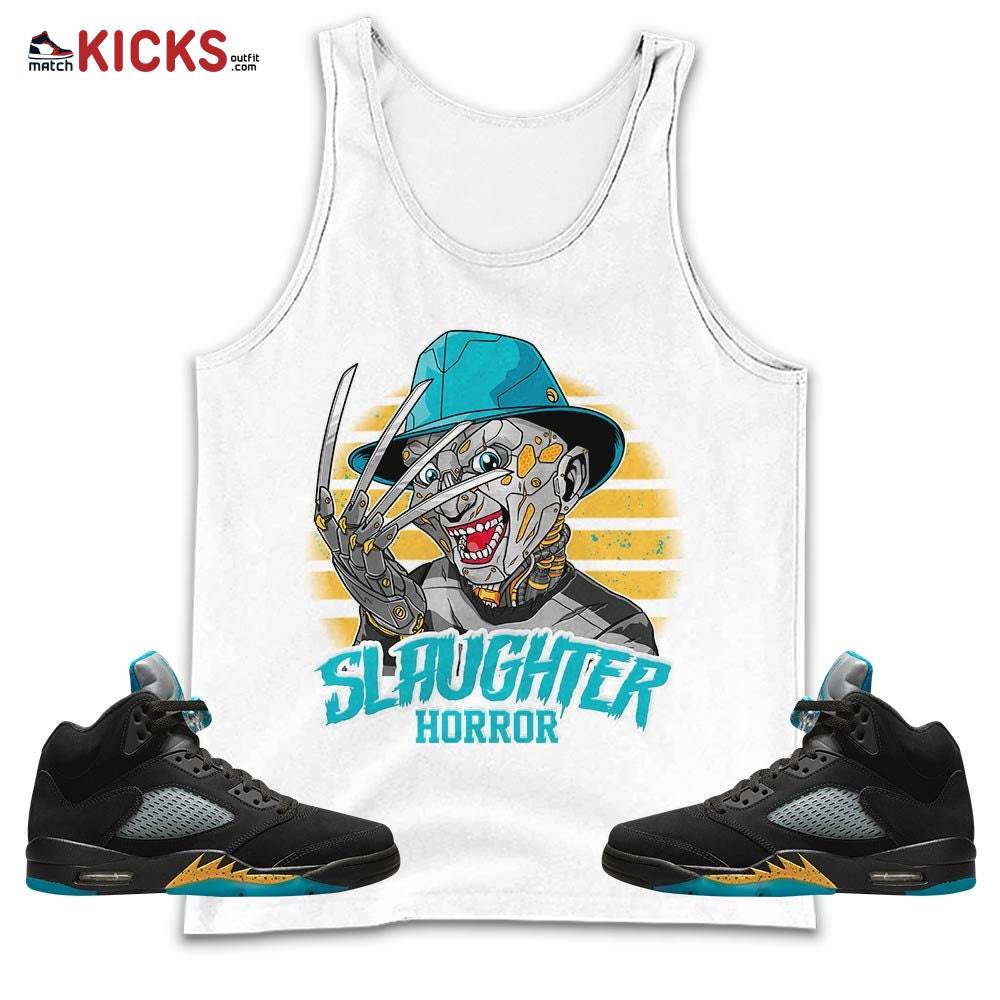 Slaughter To Prevail Sneaker Shirt Match 2023 Retro Aqua 5s, Jordan 5 Aqua MKO Tank Top