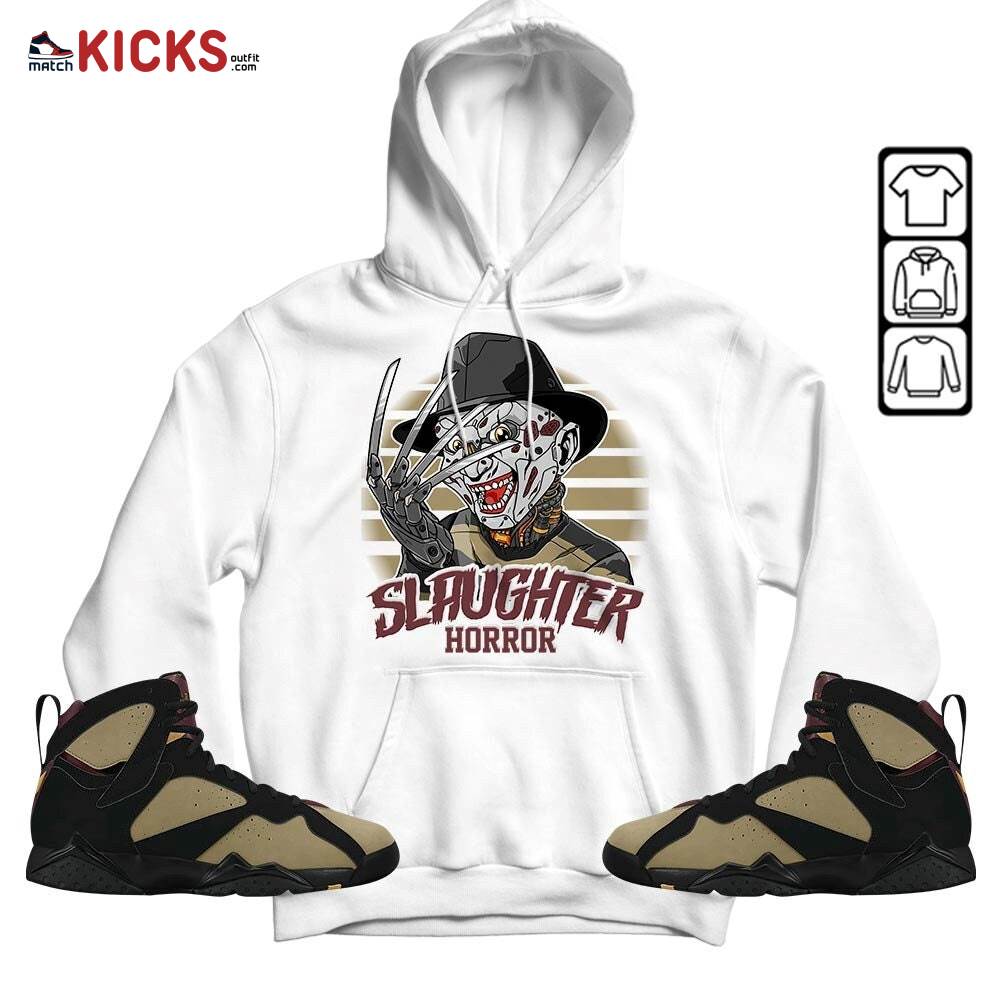 Slaughter To Prevail Sneaker Shirt Match Black Cherrywood 7s, Jordan 7 Black Olive MKO Hoodie