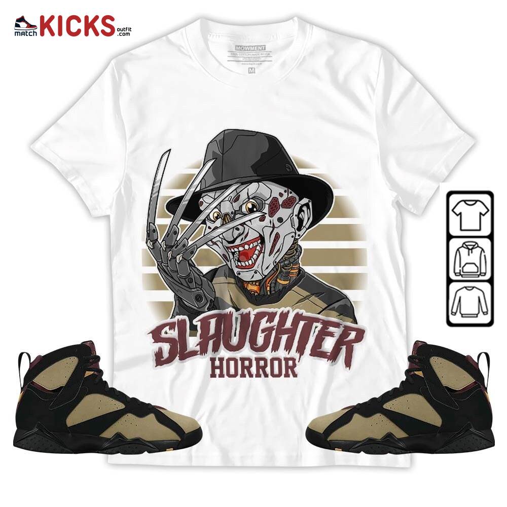 Slaughter To Prevail Sneaker Shirt Match Black Cherrywood 7s, Jordan 7 Black Olive MKO Hoodie