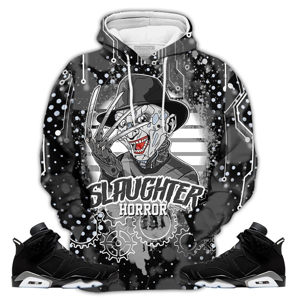 Slaughter To Prevail Sneaker Shirt Match Black Chrome 6S, Jordan 6 Black Chrome Hoodie Sweatshirt Tee All Over Print MKO Shirt