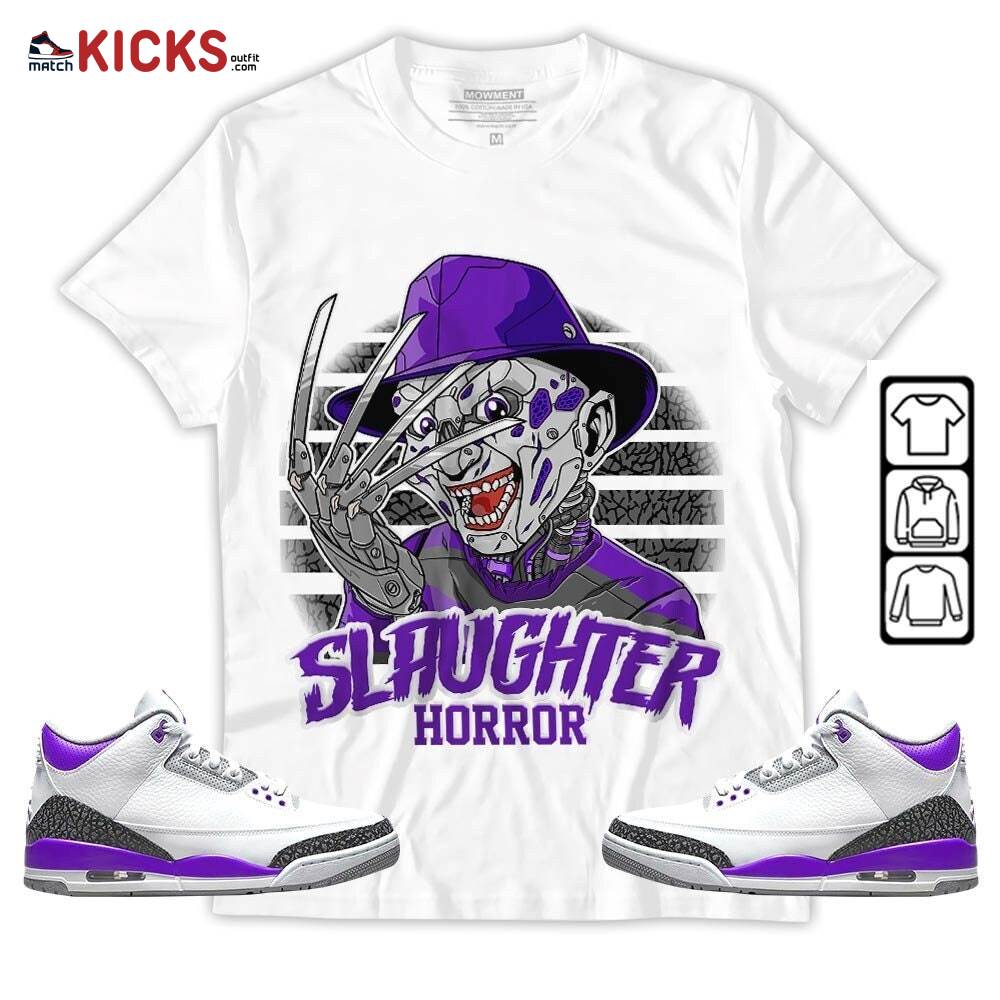 Slaughter To Prevail Sneaker Shirt Match Dark Iris 3s, Jordan 3 Retro Dark Iris MKO Hoodie