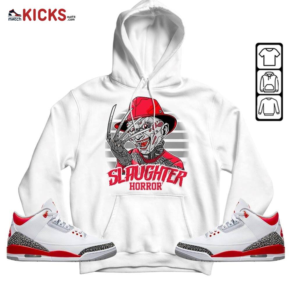 Slaughter To Prevail Sneaker Shirt Match Fire Red 3s, Jordan 3 Retro Fire Red MKO Hoodie