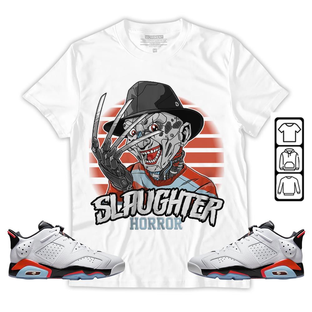 Slaughter To prevail Sneaker Shirt Match Golf White Infrared 6s, Jordan 6 Low Infrared MKO T-Shirt