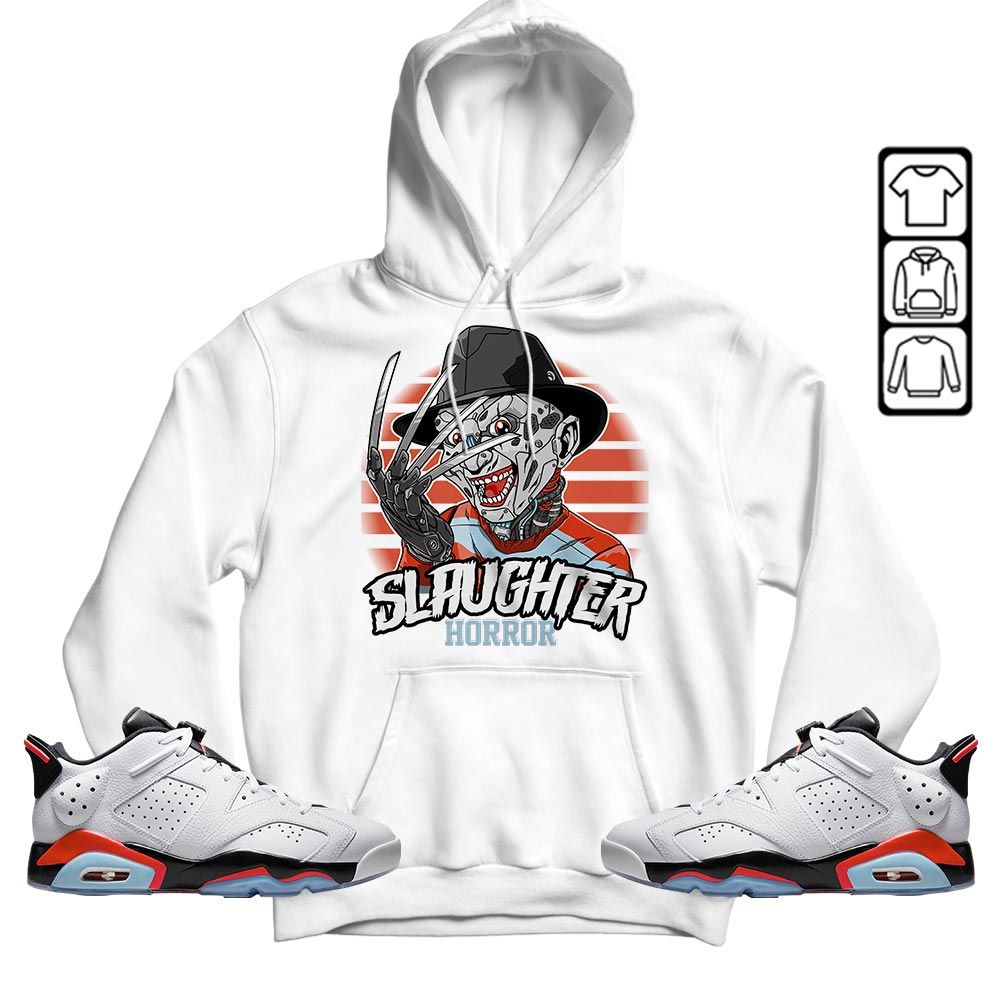 Slaughter To prevail Sneaker Shirt Match Golf White Infrared 6s, Jordan 6 Low Infrared MKO T-Shirt