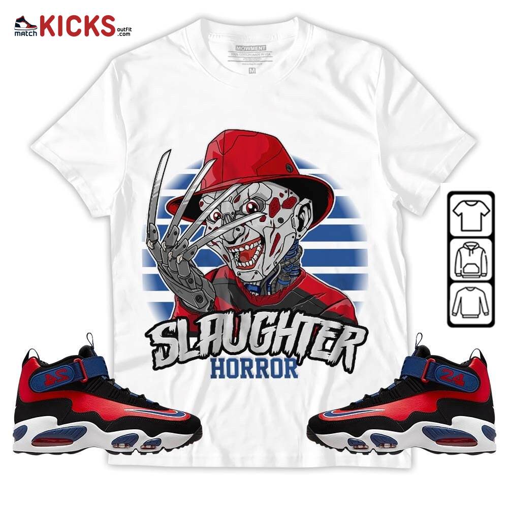 Slaughter To Prevail Sneaker Shirt Match Max 1 Navy Red Black, Air Griffey Max 1 Black Red Navy Blue MKO T-Shirt