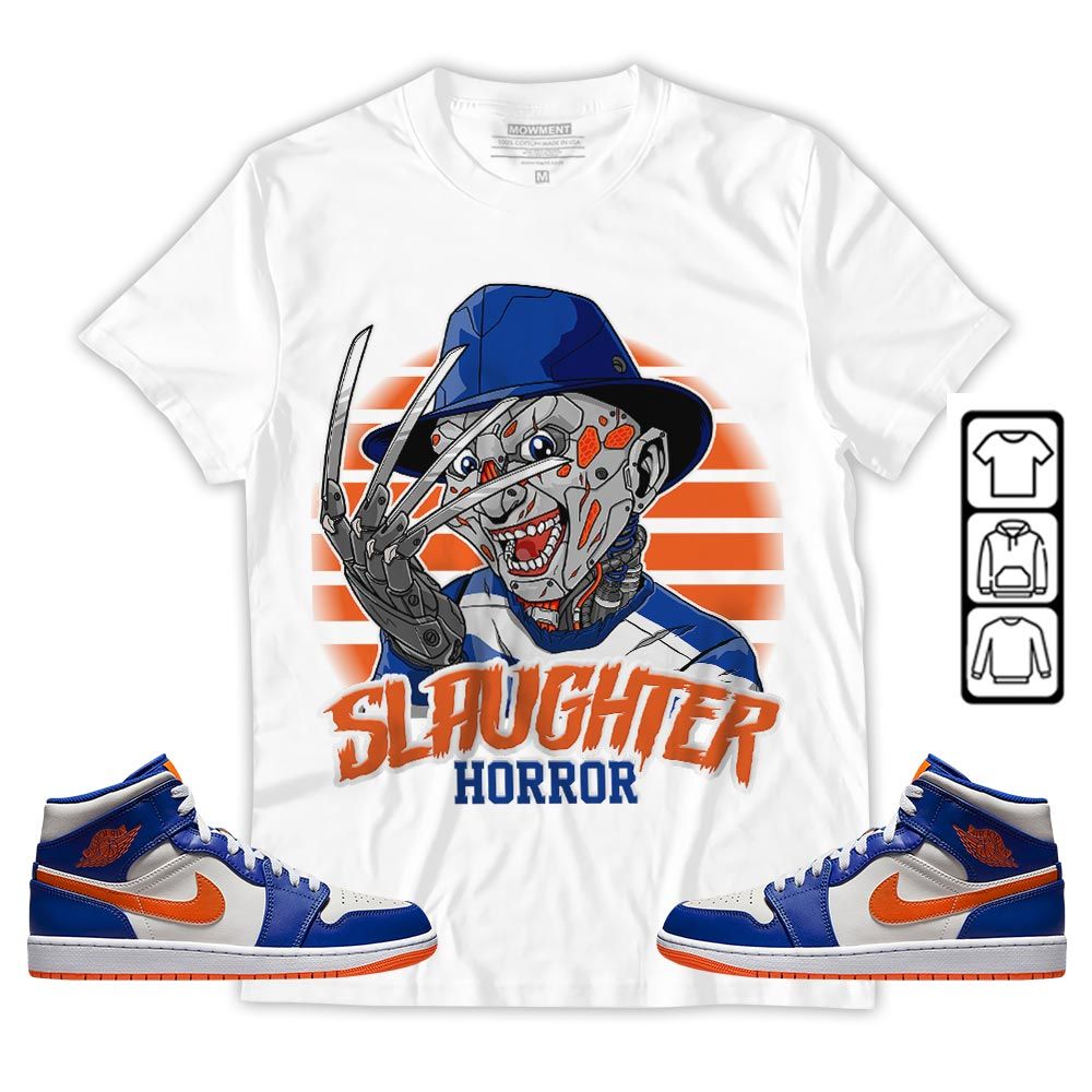 Slaughter To prevail Sneaker Shirt Match Mid Knicks 1s, Jordan 1 Mid Knicks MKO T-Shirt Slaughter To prevail Sneaker Shirt Match Mid Knicks 1s, Jordan 1 Mid Knicks MKO T-Shirt