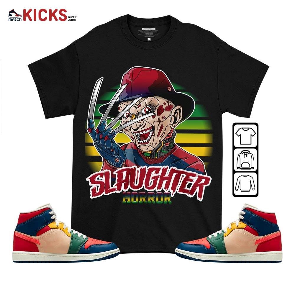 Slaughter To Prevail Sneaker Shirt Match Multi Color 2022 1s, Jordan 1 Mid Multi Color 2022 MKO T-Shirt