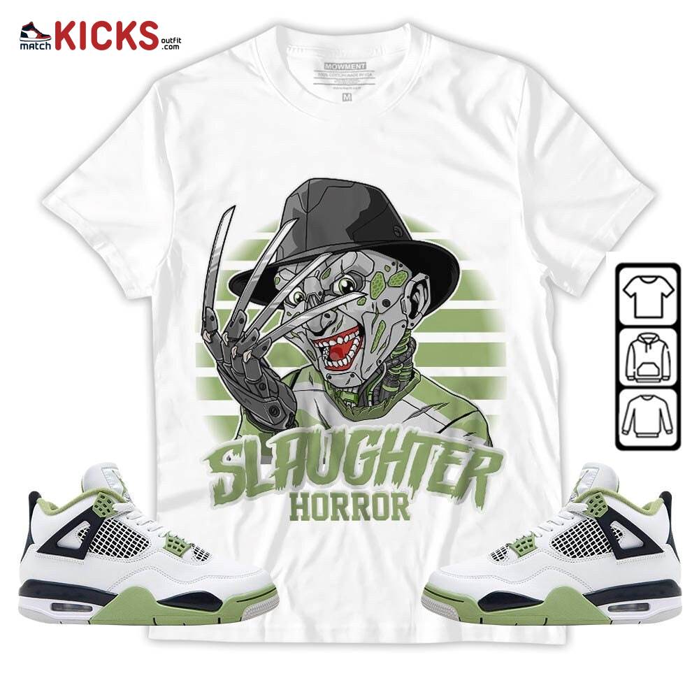 Slaughter To Prevail Sneaker Shirt Match Retro Oil Green 4s, Jordan 4 Oil Green MKO Hoodie