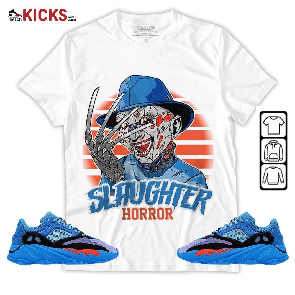 Slaughter To Prevail Sneaker Shirt Match V1 Hi-Res Blue 700s, Yeezy 700 V1 Hi-Res Blue MKO T-Shirt