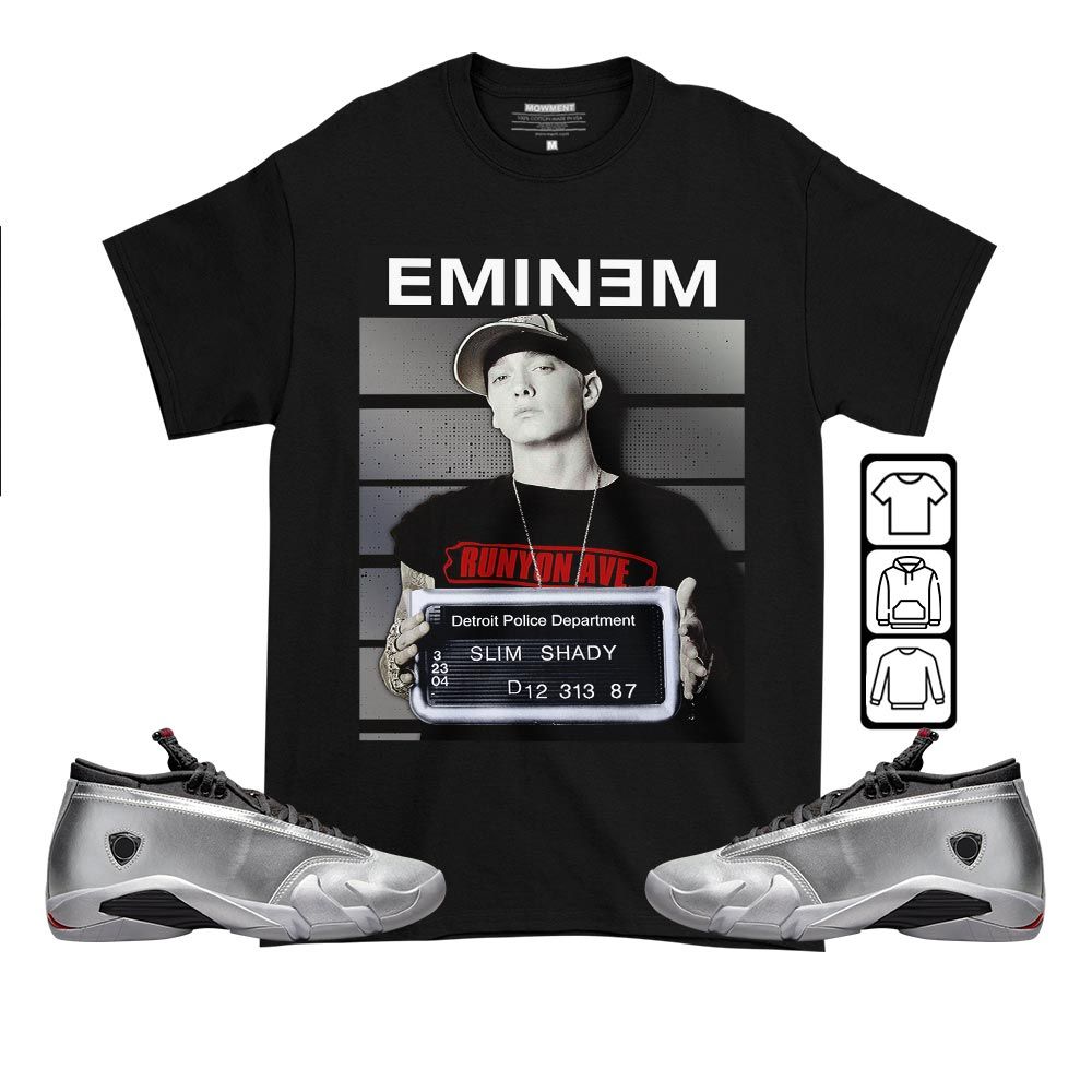 Slim Shady Eminem Sneaker Shirt Match 14 Low Metallic Silver, Jordan 14 Metallic Silver MKO T-Shirt Slim Shady Eminem Sneaker Shirt Match 14 Low Metallic Silver, Jordan 14 Metallic Silver MKO T-Shirt