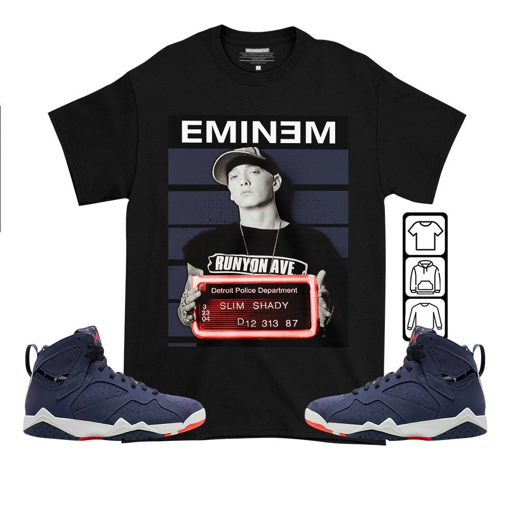 Slim Shady Eminem Sneaker Shirt Match 7 Neutral Indigo, Jordan 7 Quai 54 MKO T-Shirt Slim Shady Eminem Sneaker Shirt Match 7 Neutral Indigo, Jordan 7 Quai 54 MKO T-Shirt