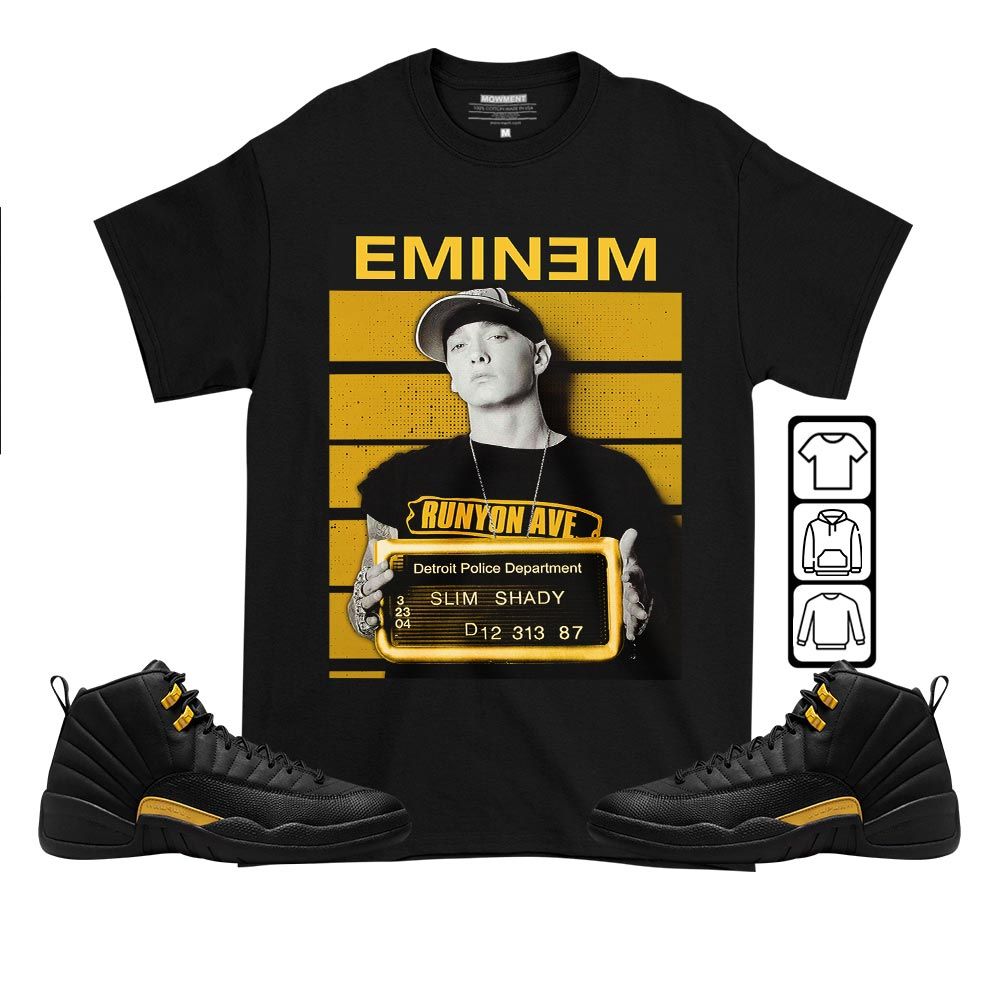 Slim Shady Eminem Sneaker Shirt Match Black Taxi 12s, Jordan 12 Retro Black Taxi MKO T-Shirt Slim Shady Eminem Sneaker Shirt Match Black Taxi 12s, Jordan 12 Retro Black Taxi MKO T-Shirt