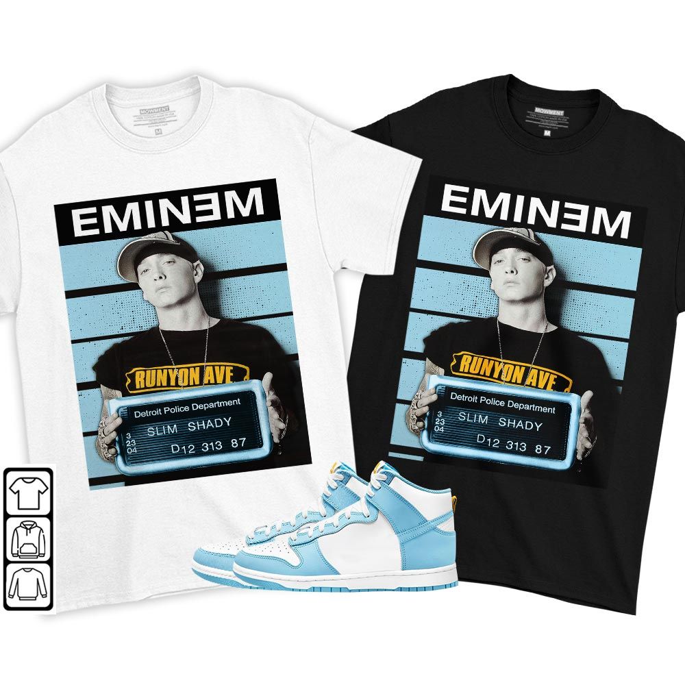 Slim Shady Eminem Sneaker Shirt Match Dunk High Blue Chill, Dunk High Homer Simpson MKO T-Shirt Slim Shady Eminem Sneaker Shirt Match Dunk High Blue Chill, Dunk High Homer Simpson MKO T-Shirt