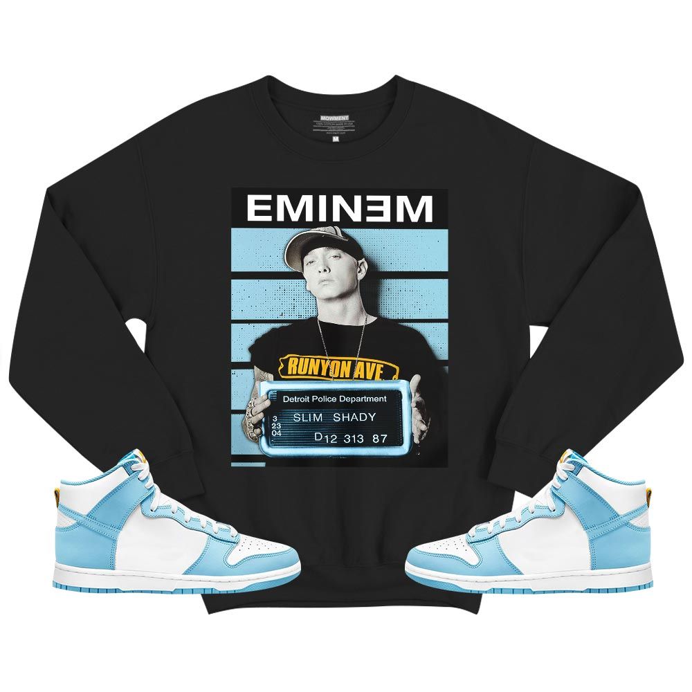 Slim Shady Eminem Sneaker Shirt Match Dunk High Blue Chill, Dunk High Homer Simpson MKO T-Shirt Slim Shady Eminem Sneaker Shirt Match Dunk High Blue Chill, Dunk High Homer Simpson MKO T-Shirt