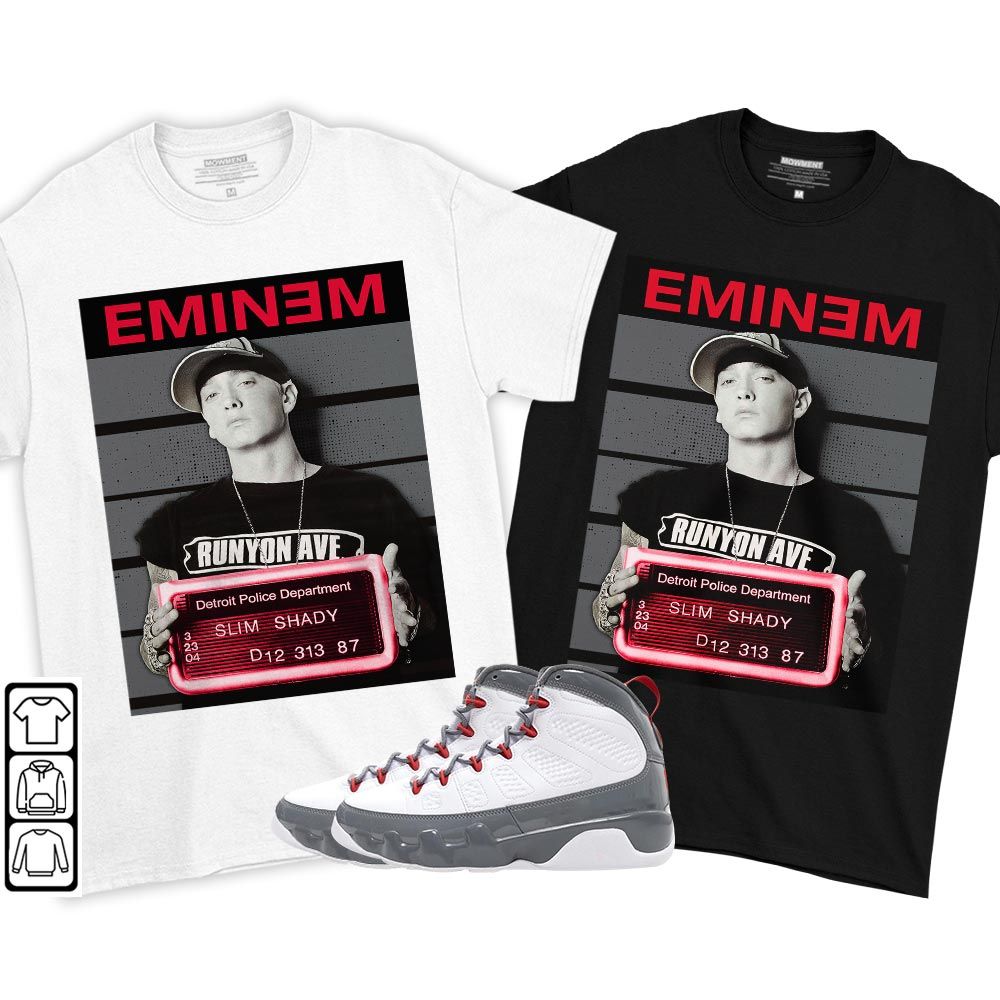 Slim Shady Eminem Sneaker Shirt Match Fire Red 9s, Jordan 9 Retro Fire Red MKO T-Shirt Slim Shady Eminem Sneaker Shirt Match Fire Red 9s, Jordan 9 Retro Fire Red MKO T-Shirt