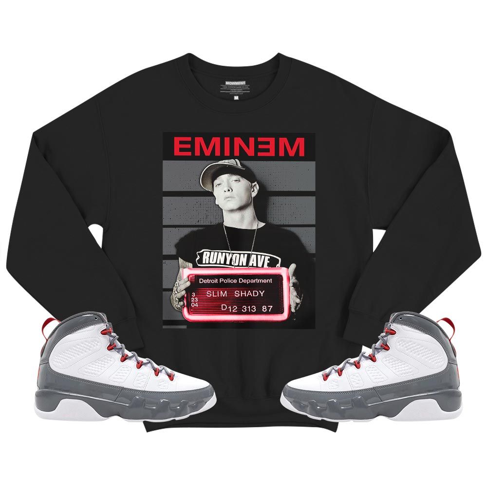 Slim Shady Eminem Sneaker Shirt Match Fire Red 9s, Jordan 9 Retro Fire Red MKO T-Shirt Slim Shady Eminem Sneaker Shirt Match Fire Red 9s, Jordan 9 Retro Fire Red MKO T-Shirt