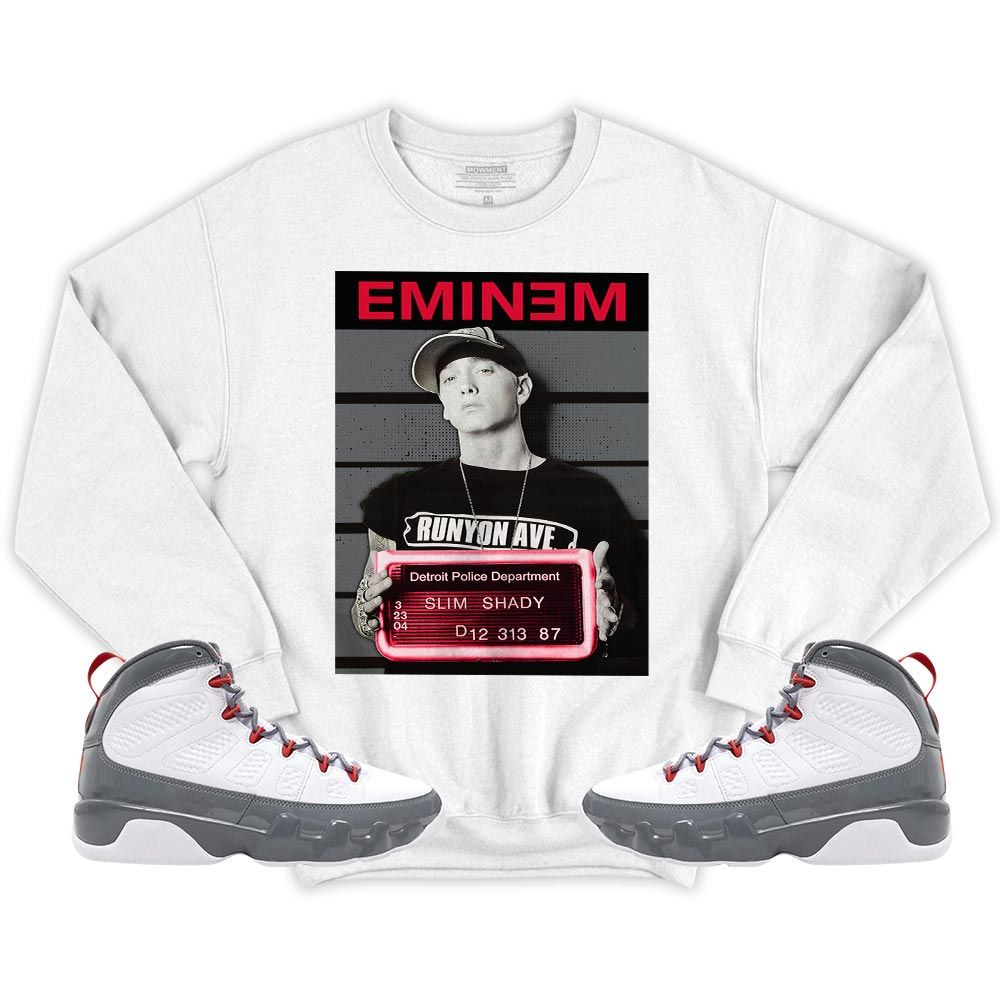 Slim Shady Eminem Sneaker Shirt Match Fire Red 9s, Jordan 9 Retro Fire Red MKO T-Shirt Slim Shady Eminem Sneaker Shirt Match Fire Red 9s, Jordan 9 Retro Fire Red MKO T-Shirt