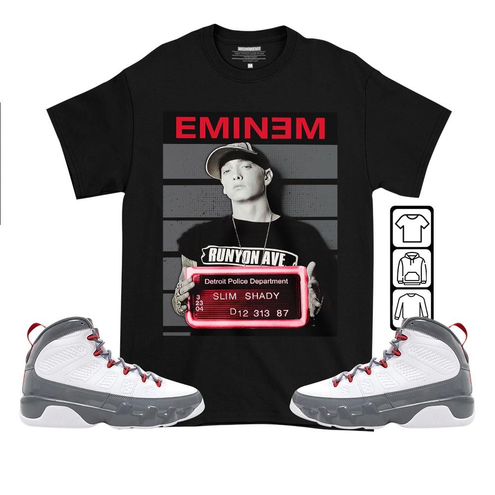 Slim Shady Eminem Sneaker Shirt Match Fire Red 9s, Jordan 9 Retro Fire Red MKO T-Shirt
