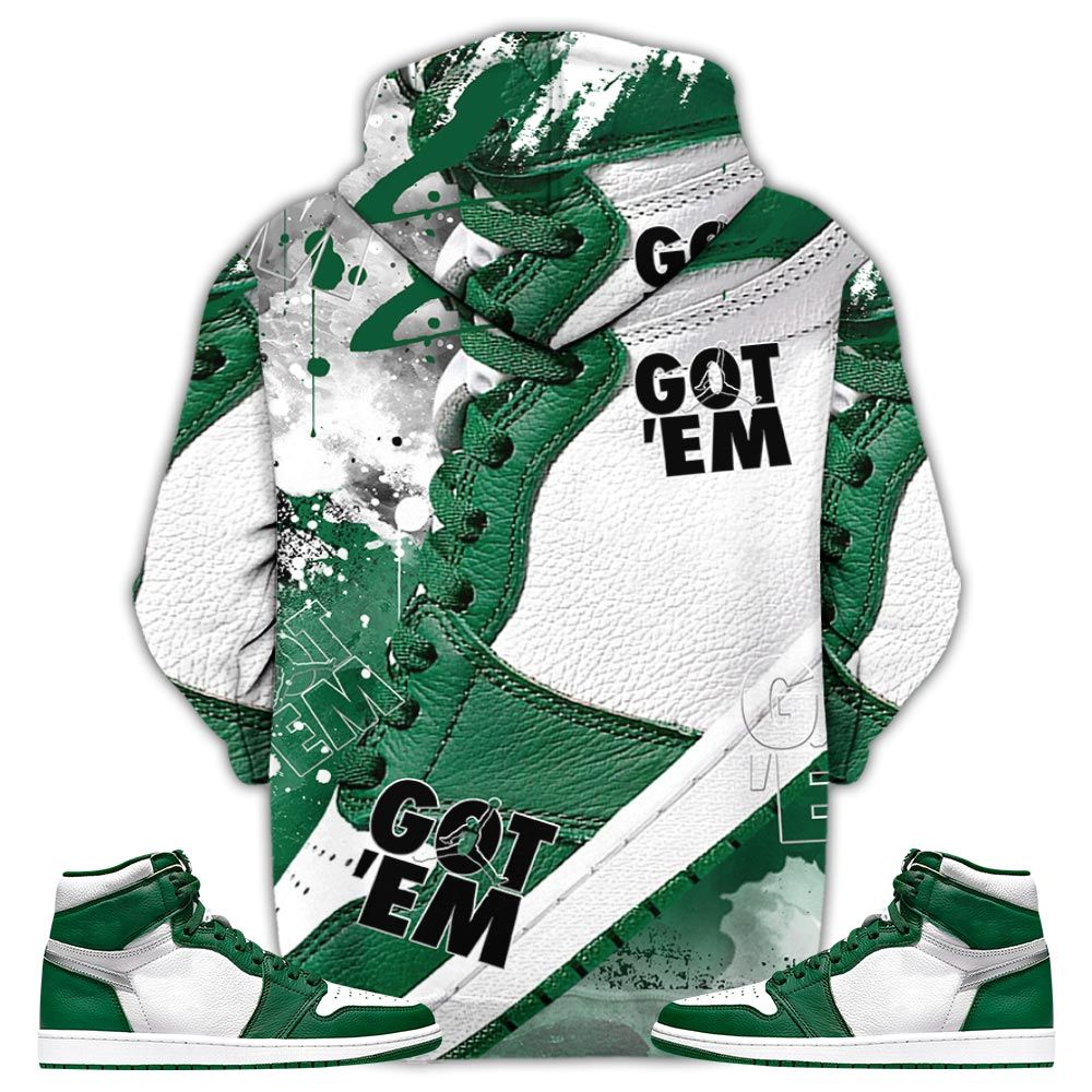 Smoke Goat Number 23 Sneaker Shirt Match Og Gorge Green 1S, Jordan 1 Retro High Gorge Green Hoodie Sweatshirt Tee All Over Print MKO Shirt