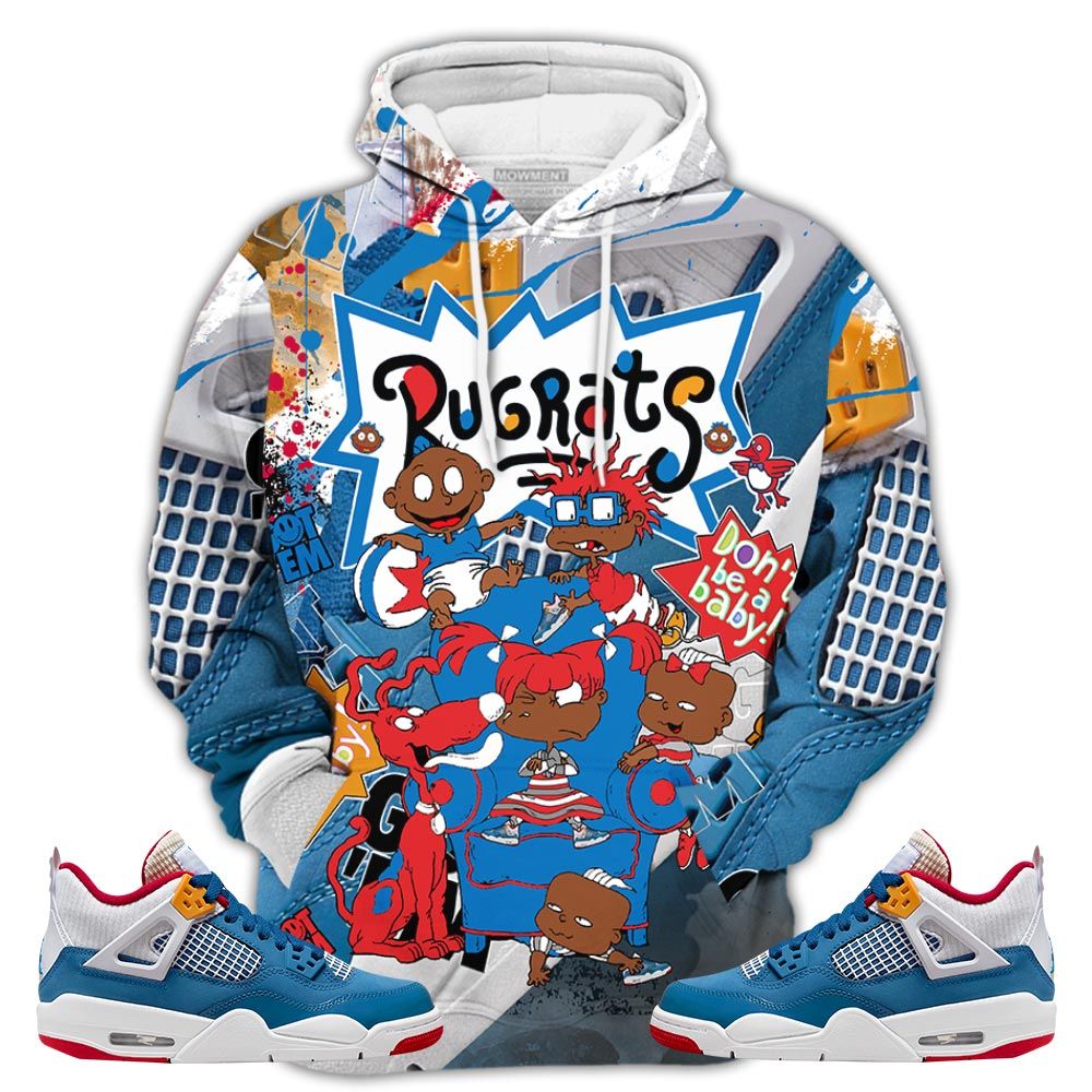 Smoke Melanin Rugrats Kids Sneaker Shirt Match Retro Messy Room 4S, Jordan 4 Gs Messy Room Hoodie Sweatshirt Tee All Over Print MKO Shirt