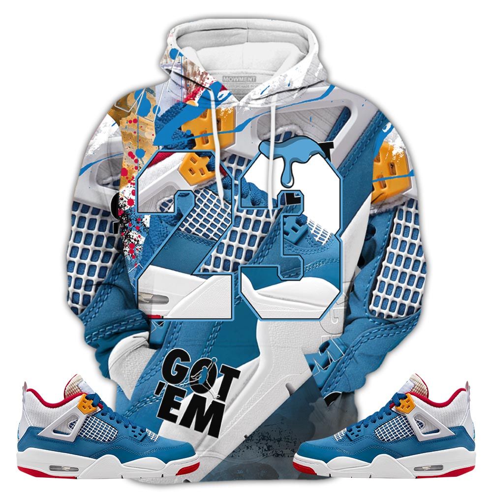Smoke Number 23 Drip Sneaker Shirt Match Retro Messy Room 4S, Jordan 4 Gs Messy Room Hoodie Sweatshirt Tee All Over Print MKO Shirt