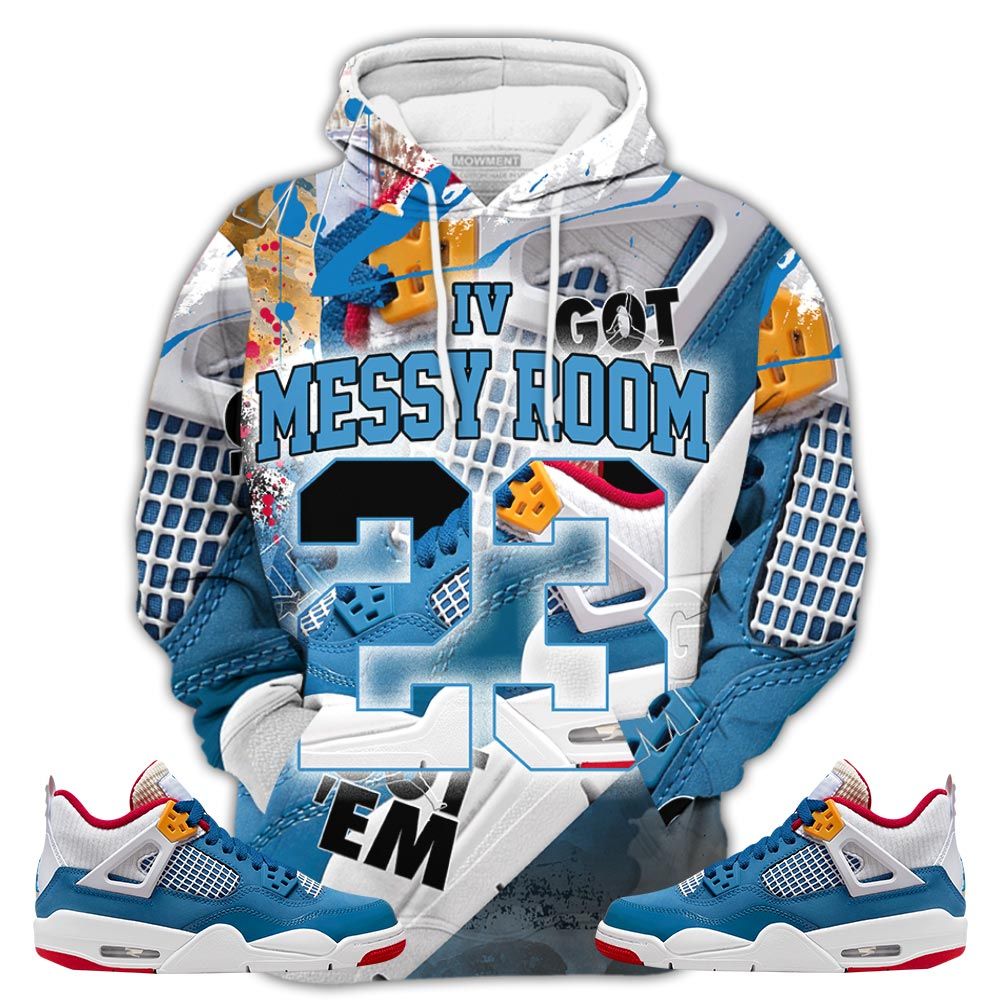 Smoke Number 23 Goat Shoes Sneaker Shirt Match Retro Messy Room 4S, Jordan 4 Gs Messy Room Hoodie Sweatshirt Tee All Over Print MKO Shirt