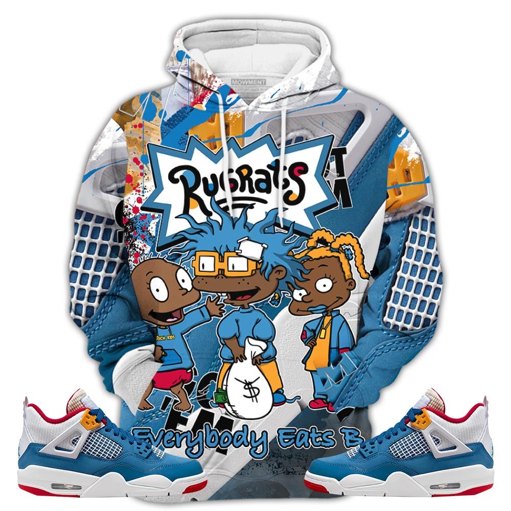 Smoke Rugrats Everybody Eats B Sneaker Shirt Match Retro Messy Room 4S, Jordan 4 Gs Messy Room Hoodie Sweatshirt Tee All Over Print MKO Shirt
