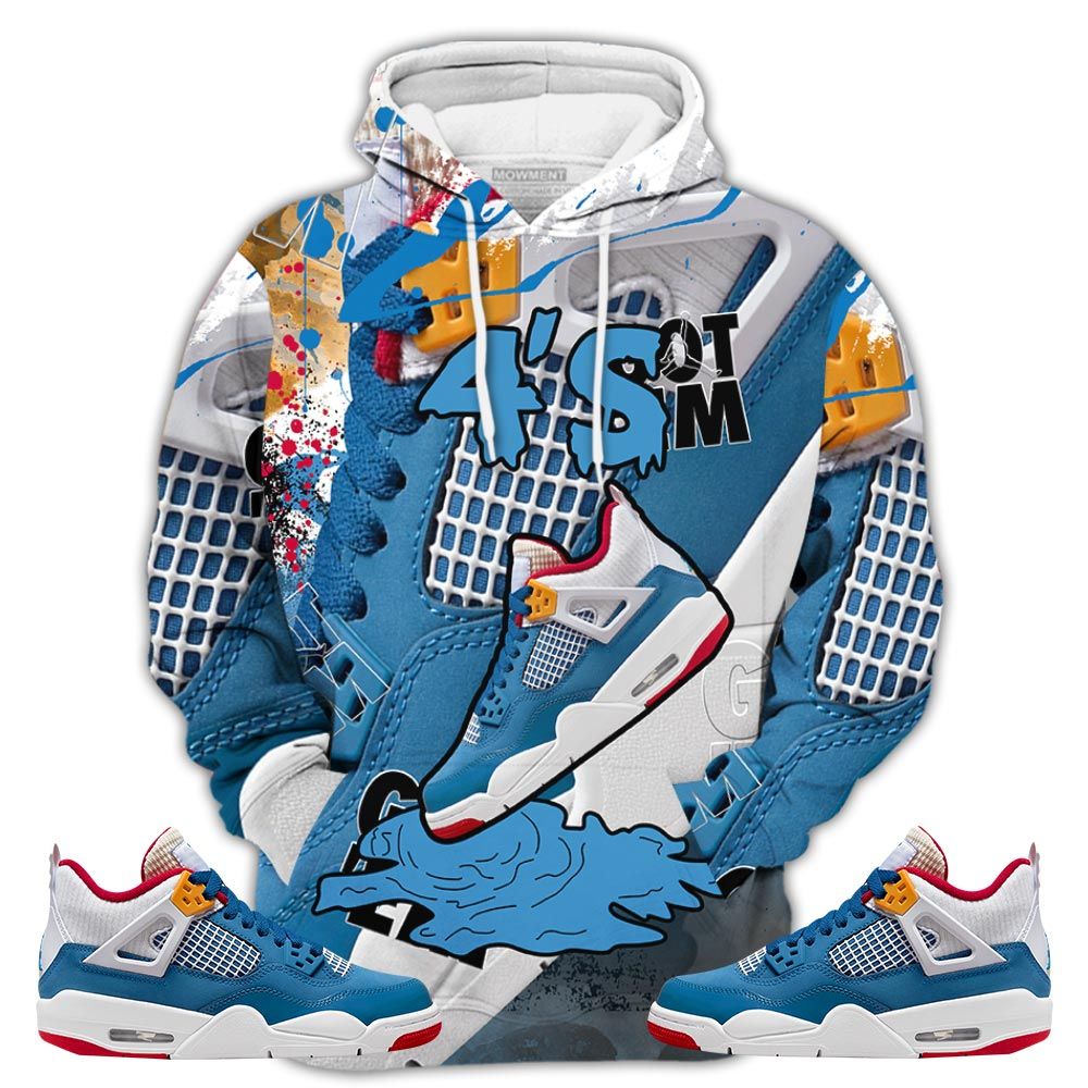 Smoke Shoes Dripping Sneaker Shirt Match Retro Messy Room 4S, Jordan 4 Gs Messy Room Hoodie Sweatshirt Tee All Over Print MKO Shirt