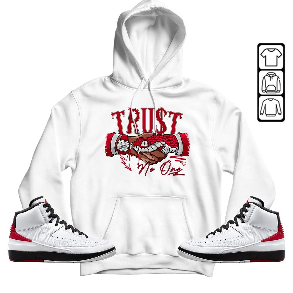Snake Trust No One Sneaker Shirt Match 2 Chicago Varsity Red, Jordan Retro 2 Chicago MKO T-Shirt