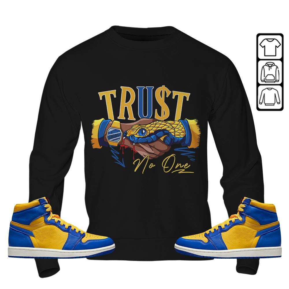 Snake Trust No One Sneaker Shirt Match 2023 Laney 1s, Jordan 1 Retro High Laney MKO T-Shirt Snake Trust No One Sneaker Shirt Match 2023 Laney 1s, Jordan 1 Retro High Laney MKO T-Shirt