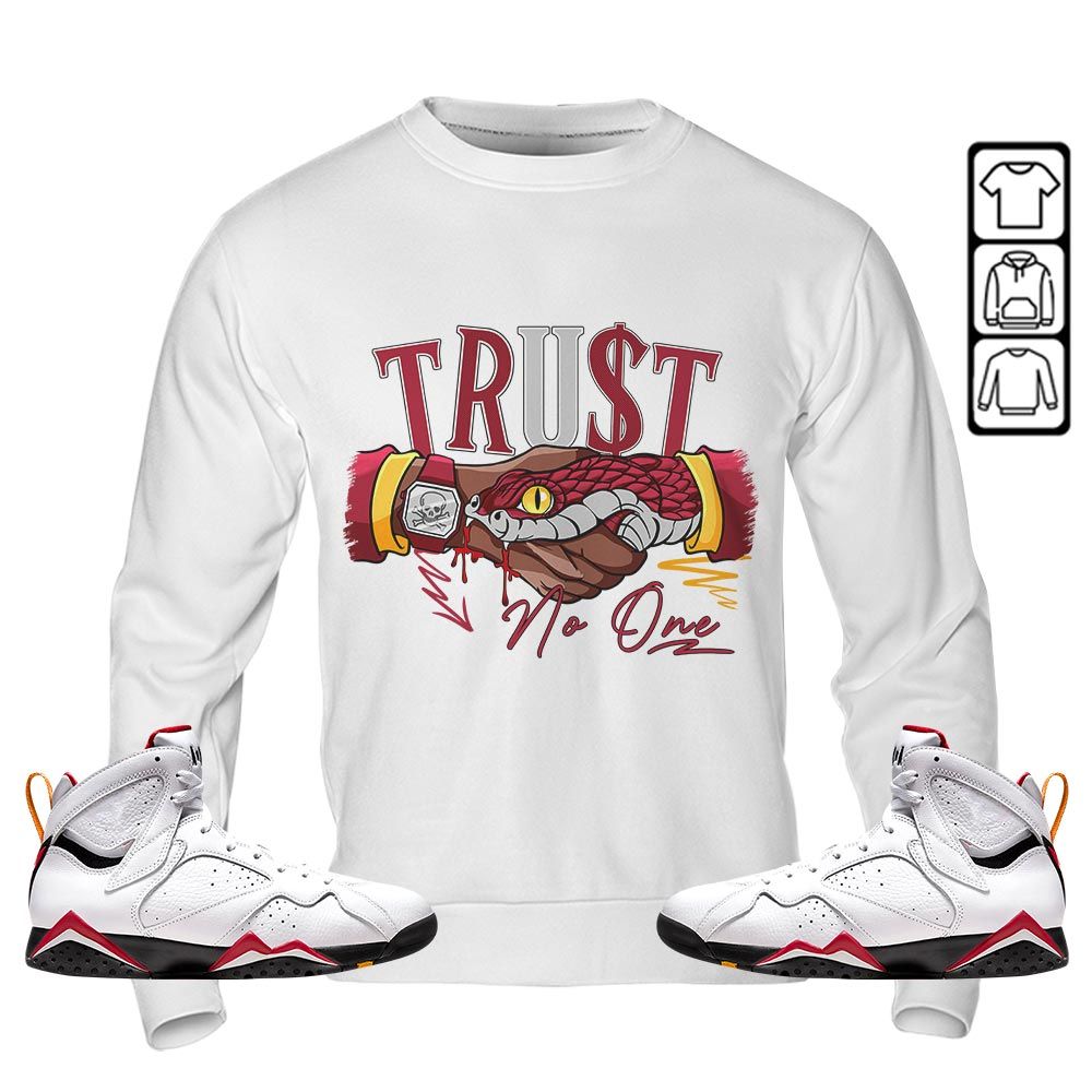 Snake Trust No One Sneaker Shirt Match Cardinal 7s, Jordan 7 Retro Cardinal MKO T-Shirt Snake Trust No One Sneaker Shirt Match Cardinal 7s, Jordan 7 Retro Cardinal MKO T-Shirt