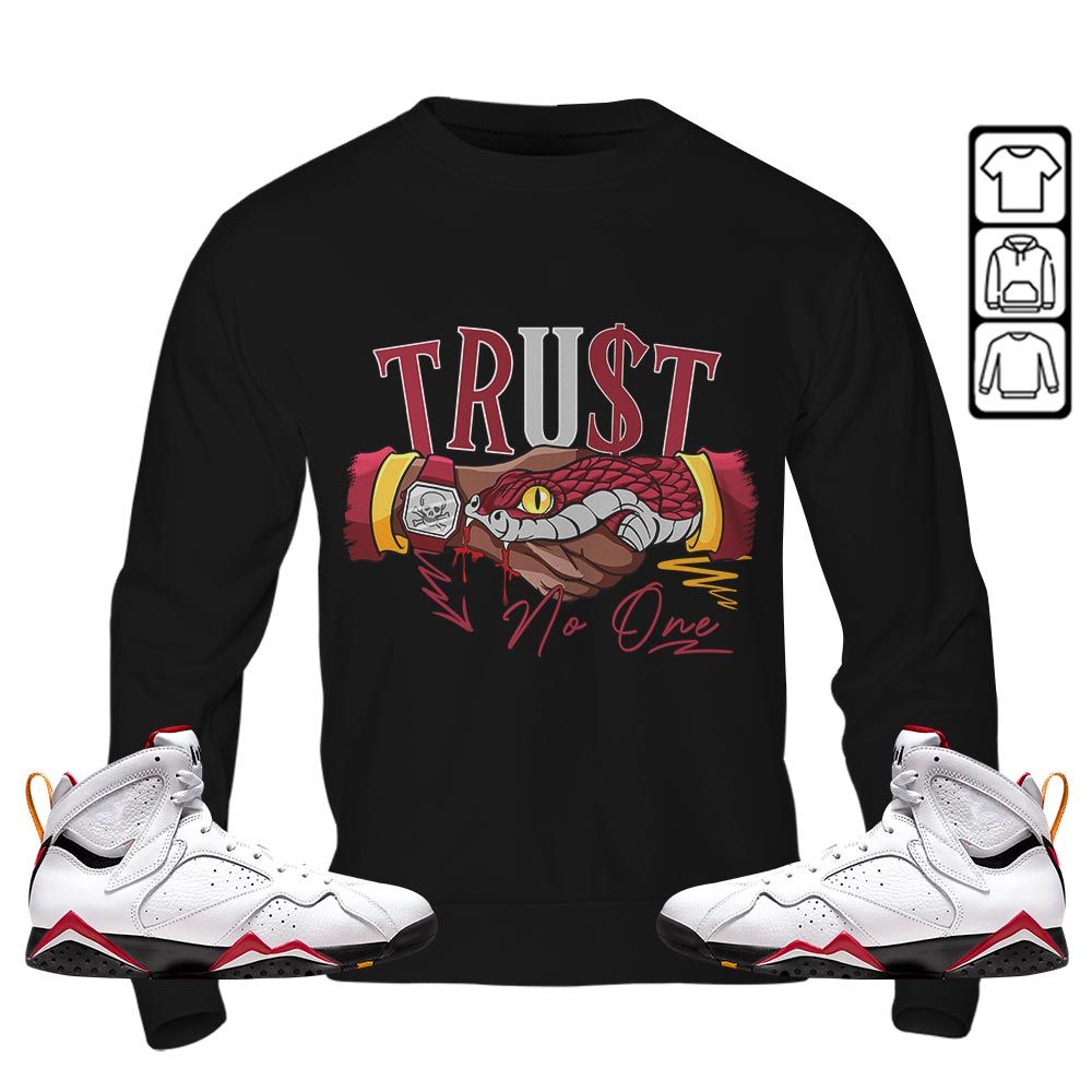 Snake Trust No One Sneaker Shirt Match Cardinal 7s, Jordan 7 Retro Cardinal MKO T-Shirt Snake Trust No One Sneaker Shirt Match Cardinal 7s, Jordan 7 Retro Cardinal MKO T-Shirt