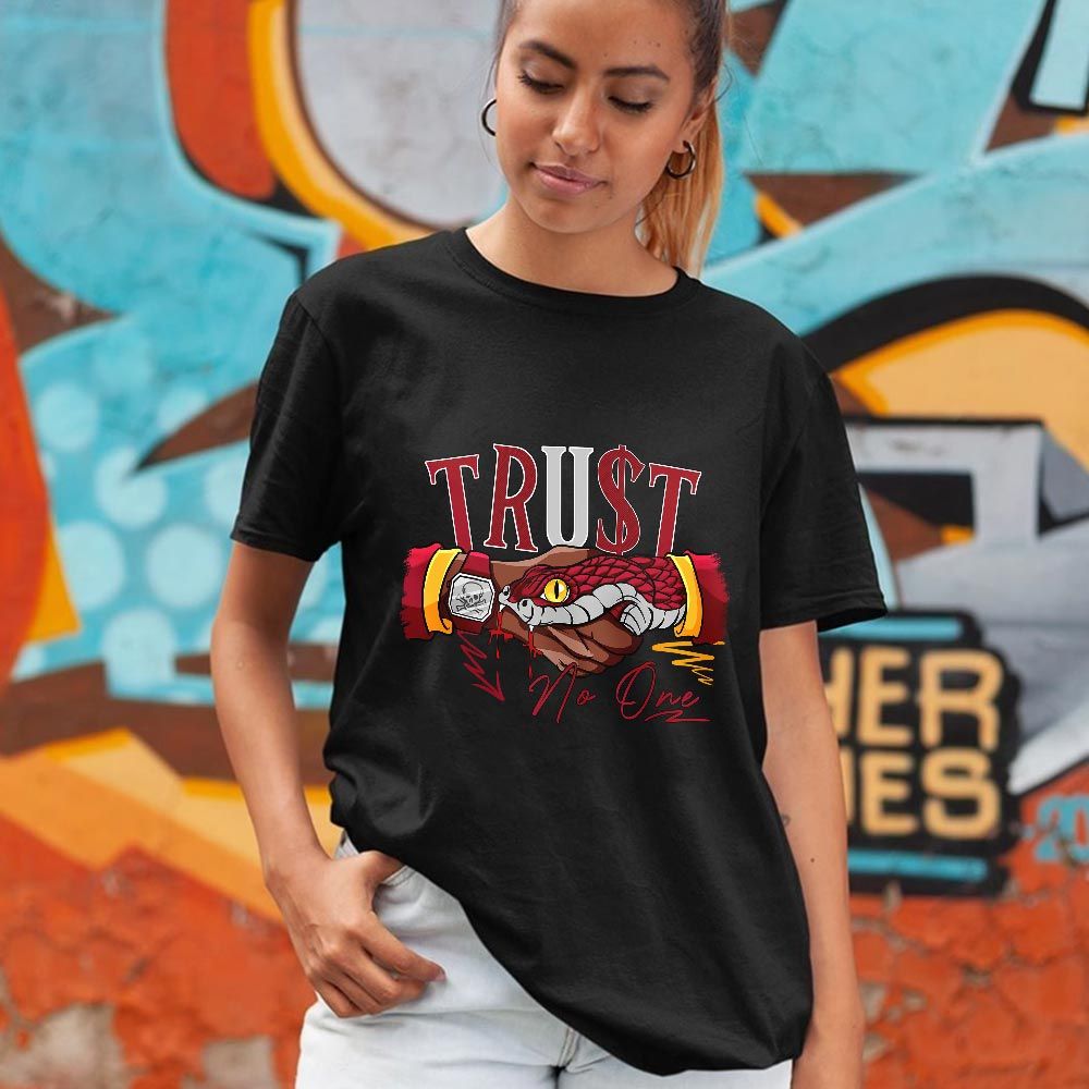 Snake Trust No One Sneaker Shirt Match Cardinal 7s, Jordan 7 Retro Cardinal MKO T-Shirt Snake Trust No One Sneaker Shirt Match Cardinal 7s, Jordan 7 Retro Cardinal MKO T-Shirt