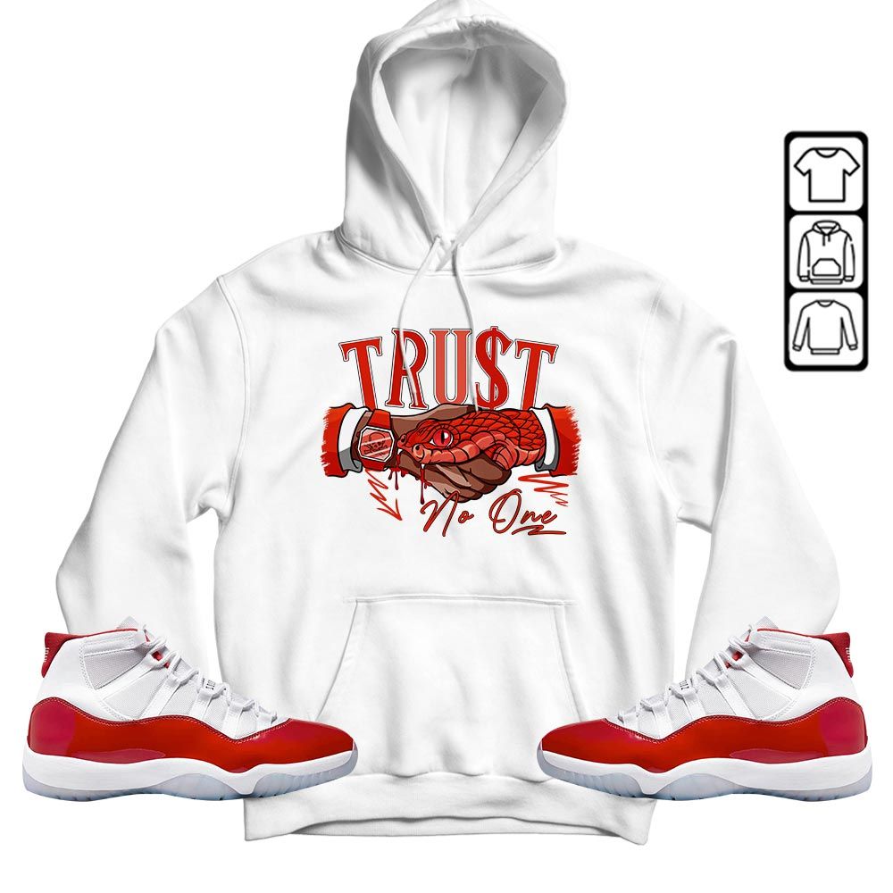 Snake Trust No One Sneaker Shirt Match Cherry 11s, Jordan 11 Retro Cherry MKO T-Shirt