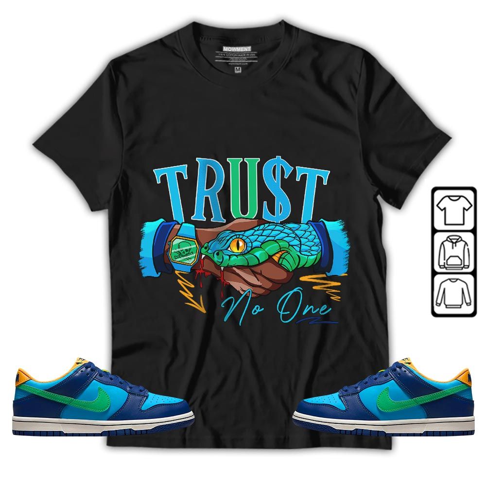 Snake Trust No One Sneaker Shirt Match Dunk Low GS Kyrie, Dunk Low GS Electric Algae MKO T-Shirt