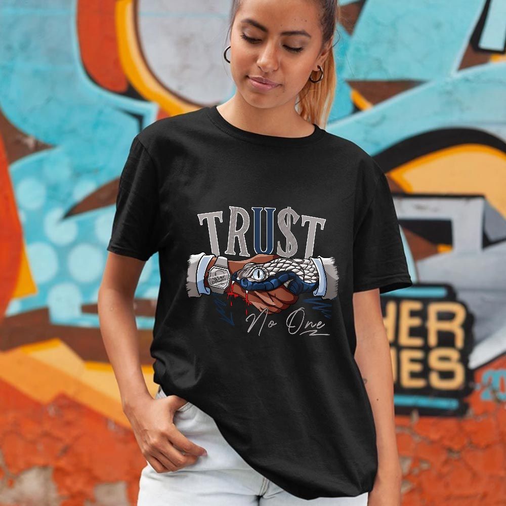 Snake Trust No One Sneaker Shirt Match Georgetown 6s, Jordan 6 Retro Georgetown MKO T-Shirt Snake Trust No One Sneaker Shirt Match Georgetown 6s, Jordan 6 Retro Georgetown MKO T-Shirt