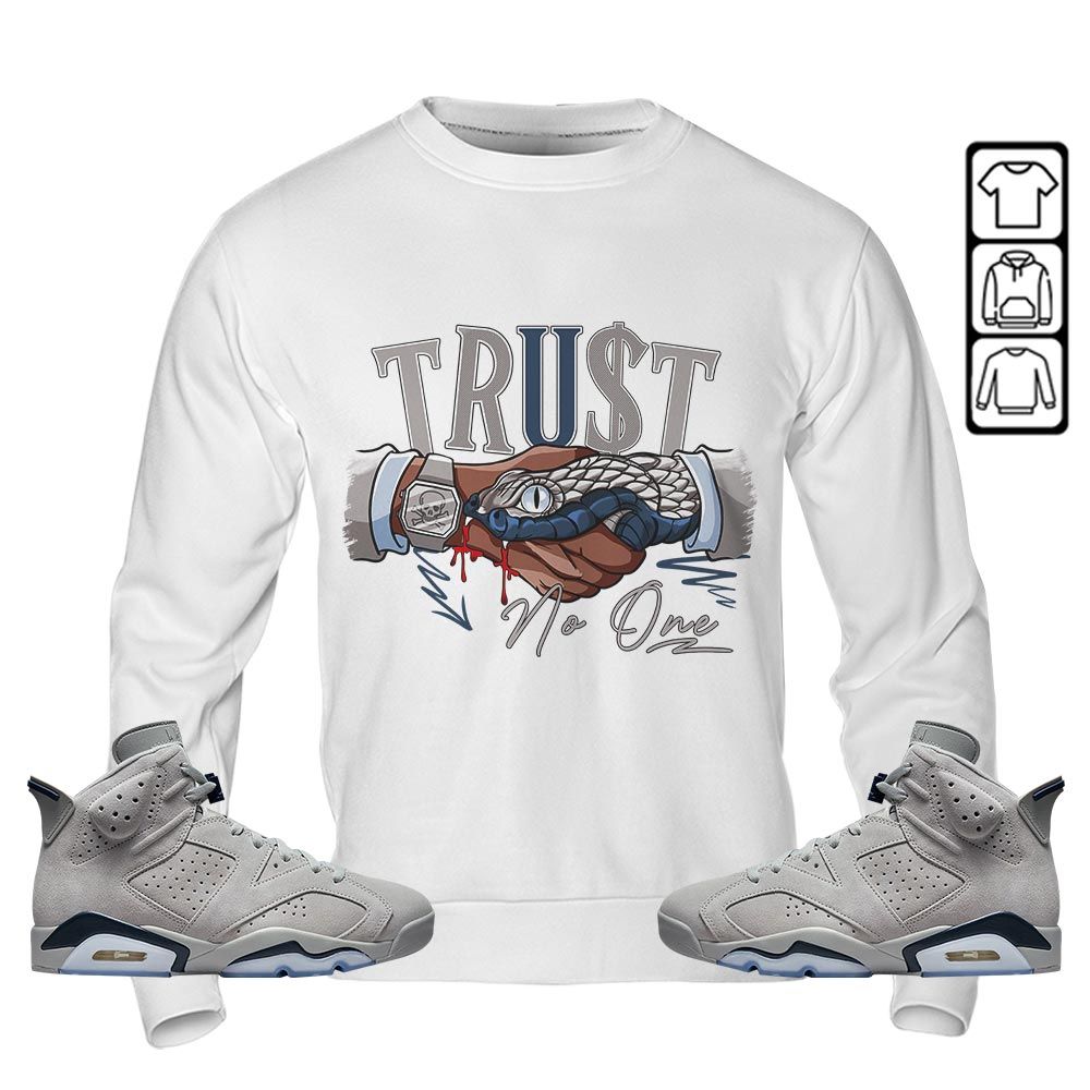 Snake Trust No One Sneaker Shirt Match Georgetown 6s, Jordan 6 Retro Georgetown MKO T-Shirt Snake Trust No One Sneaker Shirt Match Georgetown 6s, Jordan 6 Retro Georgetown MKO T-Shirt