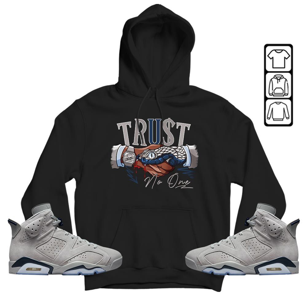 Snake Trust No One Sneaker Shirt Match Georgetown 6s, Jordan 6 Retro Georgetown MKO T-Shirt Snake Trust No One Sneaker Shirt Match Georgetown 6s, Jordan 6 Retro Georgetown MKO T-Shirt
