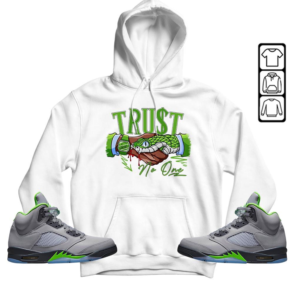 Snake Trust No One Sneaker Shirt Match Green Bean 5s, Jordan 5 Retro Green Bean MKO T-Shirt