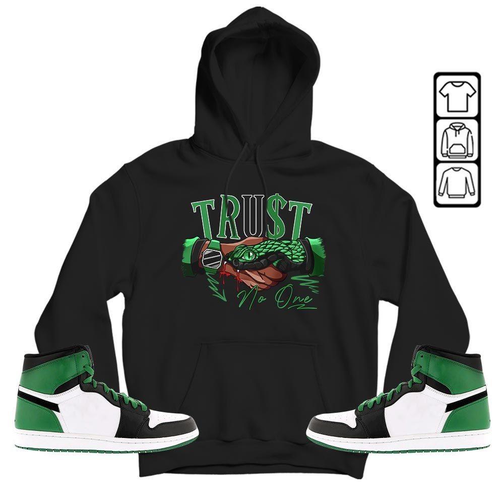 Snake Trust No One Sneaker Shirt Match Lucky Green 1s, Jordan 1 Lucky Green MKO T-Shirt Snake Trust No One Sneaker Shirt Match Lucky Green 1s, Jordan 1 Lucky Green MKO T-Shirt