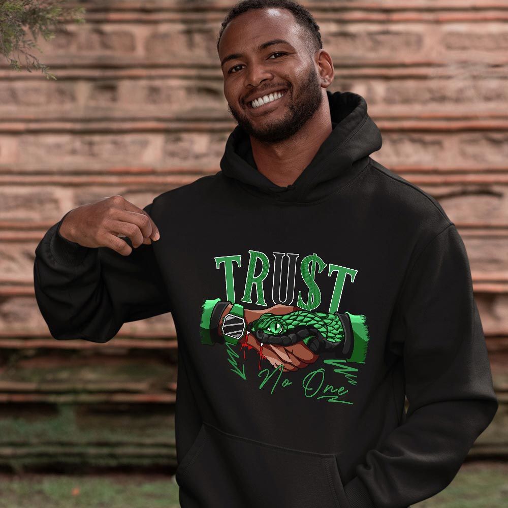 Snake Trust No One Sneaker Shirt Match Lucky Green 1s, Jordan 1 Lucky Green MKO T-Shirt Snake Trust No One Sneaker Shirt Match Lucky Green 1s, Jordan 1 Lucky Green MKO T-Shirt