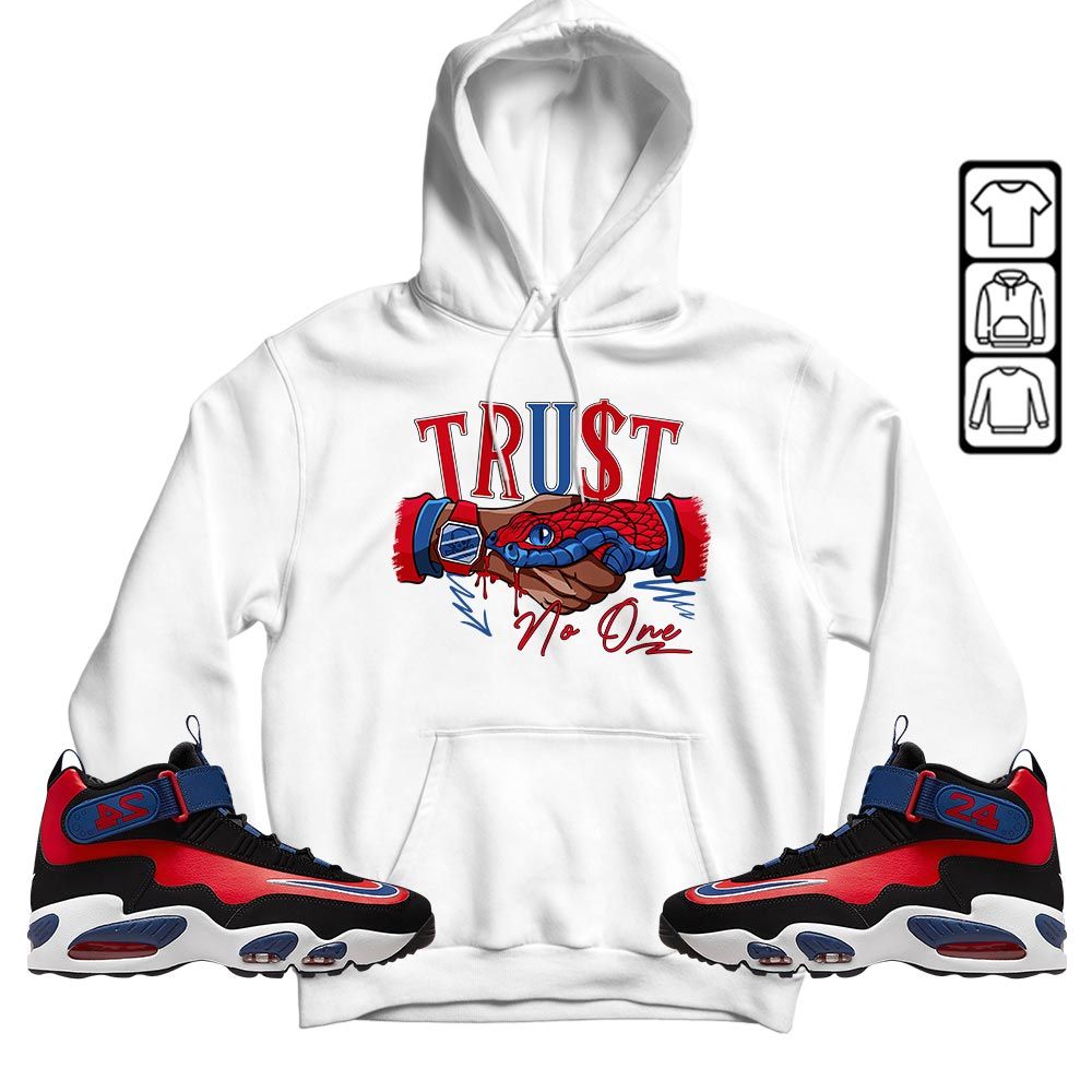 Snake Trust No One Sneaker Shirt Match Max 1 Navy Red Black, Air Griffey Max 1 Black Red Navy Blue MKO T-Shirt