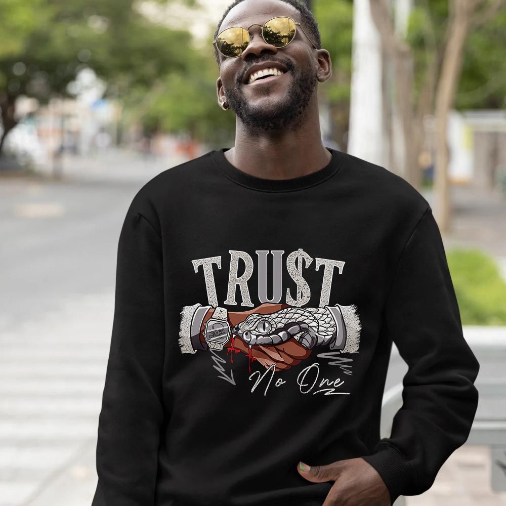 Snake Trust No One Sneaker Shirt Match OG Elephant 1s, Jordan 1 White Cement MKO T-Shirt Snake Trust No One Sneaker Shirt Match OG Elephant 1s, Jordan 1 White Cement MKO T-Shirt