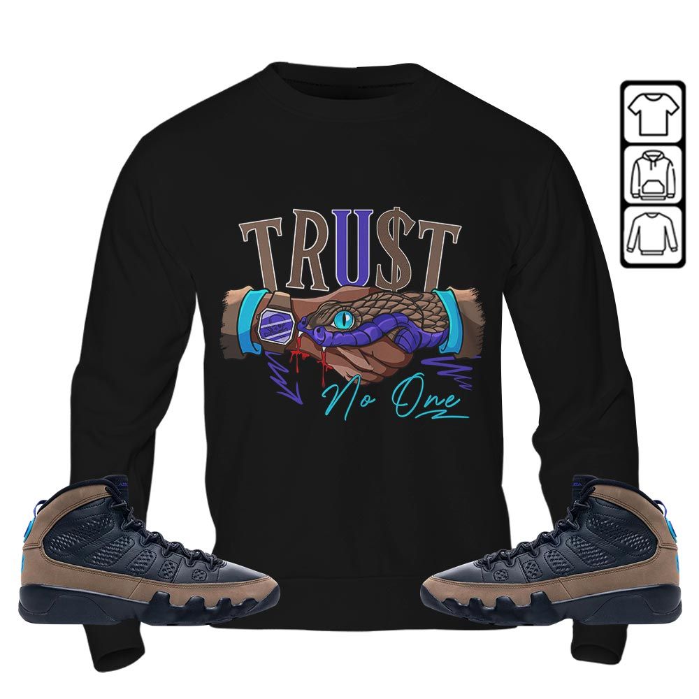 Snake Trust No One Sneaker Shirt Match Olive Concord 9s, Jordan 9 Olive Concord MKO T-Shirt Snake Trust No One Sneaker Shirt Match Olive Concord 9s, Jordan 9 Olive Concord MKO T-Shirt