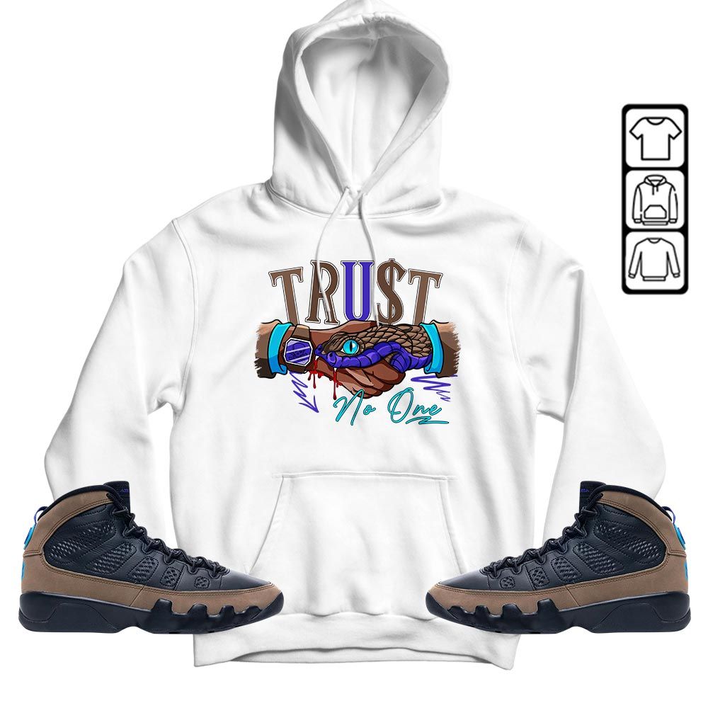 Snake Trust No One Sneaker Shirt Match Olive Concord 9s, Jordan 9 Olive Concord MKO T-Shirt